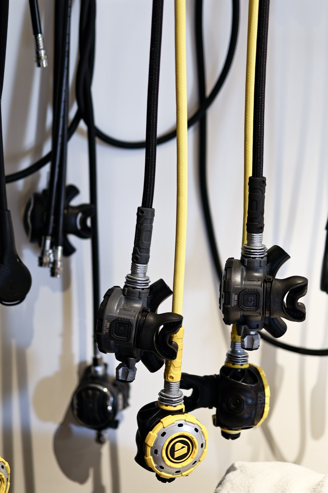 Serviced regulators on the wall, tagged with build IDs